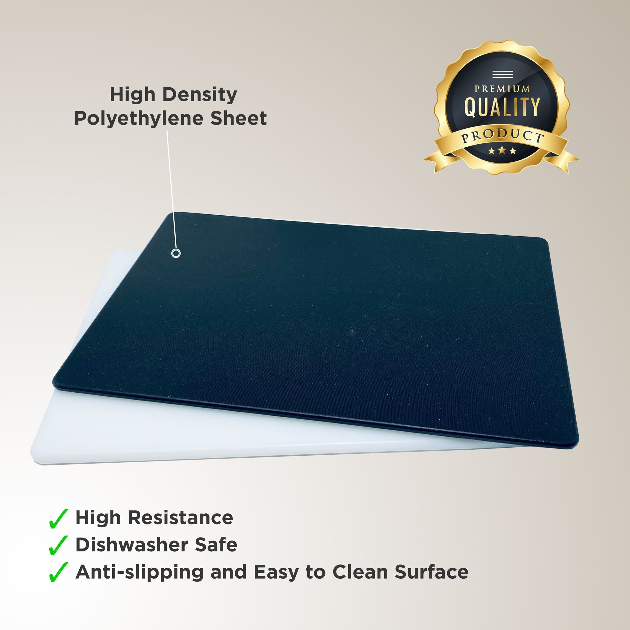 HDPE Plastic Cutting Board- High Density Polyethylene Sheet – White & Black  Thin Opaque Board – Smooth Flat Surface Plastic Cutting Sheet -  CONRADSHOPPING